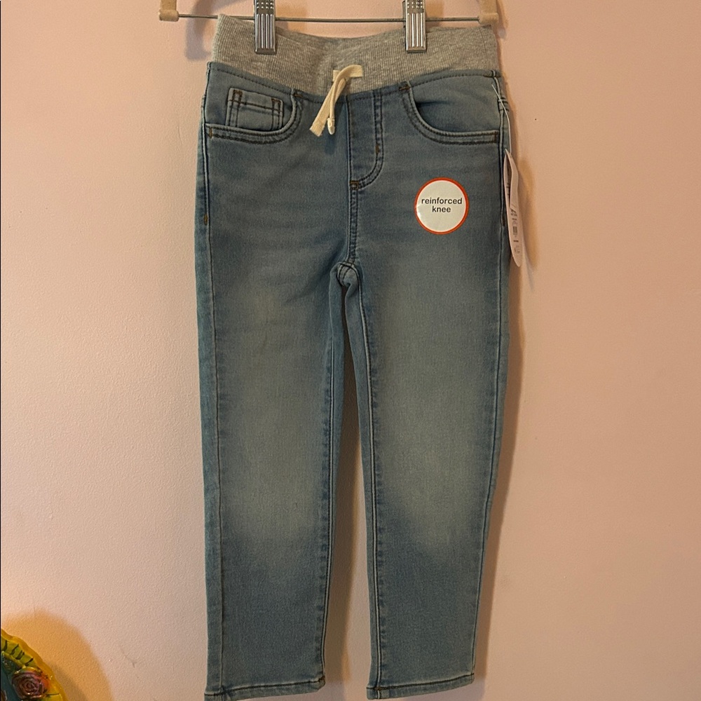 Comfy Kids' Denim Jeans with Gray Waistband